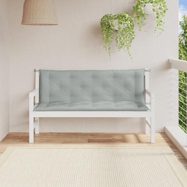 Gartenbank-Auflagen 2 Stk. Melange Hellgrau 150x50x7 cm Stoff