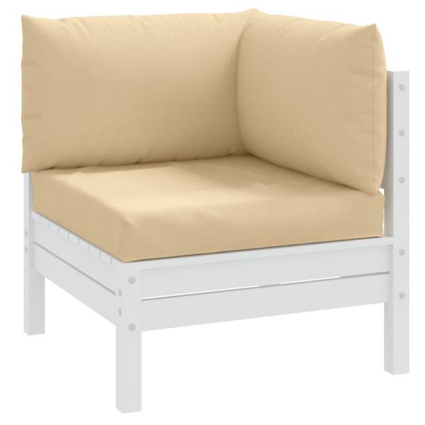 ARDEBO.de - Palettenkissen 3-tlg. Melange Beige Stoff