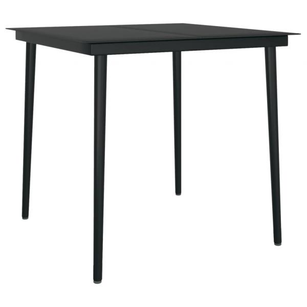 5-tlg. Garten-Essgruppe mit Kissen Schwarz Poly Rattan