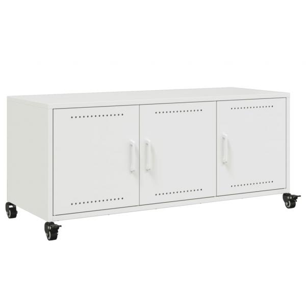 TV-Schrank Weiß 100,5x39x43,5 cm Kaltgewalzter Stahl
