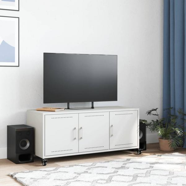 TV-Schrank Weiß 100,5x39x43,5 cm Kaltgewalzter Stahl