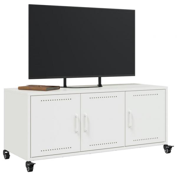 TV-Schrank Weiß 100,5x39x43,5 cm Kaltgewalzter Stahl