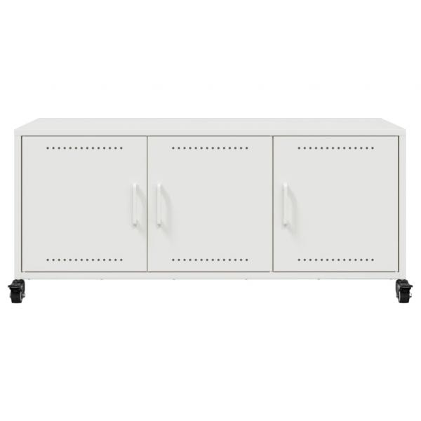 TV-Schrank Weiß 100,5x39x43,5 cm Kaltgewalzter Stahl