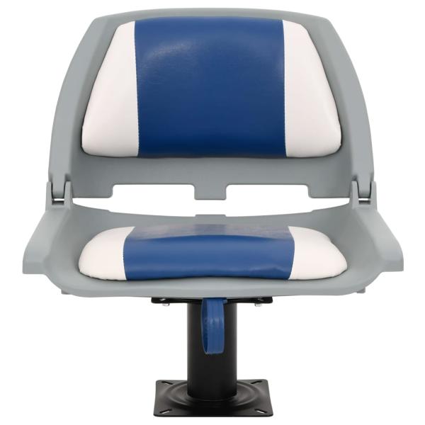 4-tlg. Bootssitz-Set Klappbar Blau und Weiß 48x51x41 cm