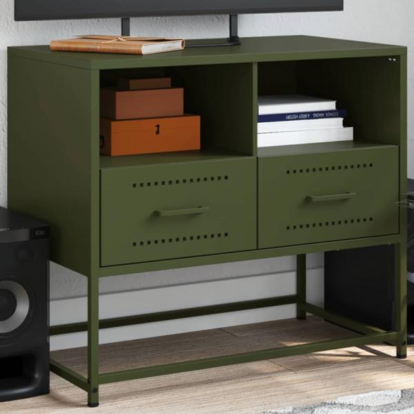ARDEBO.de - TV-Schrank Olivgrün 68x39x60,5 cm Stahl