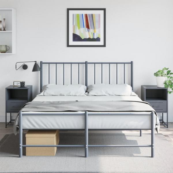 ARDEBO.de - Nachttische 2 Stk. Anthrazit 36x39x60,5 cm Stahl