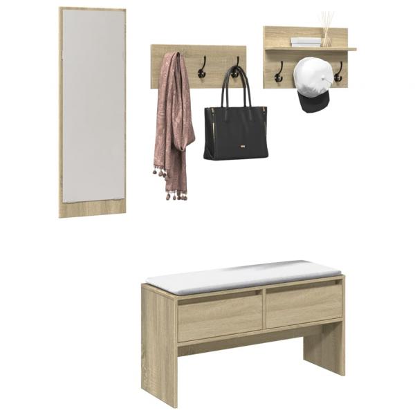 ARDEBO.de - 4-tlg. Flurmöbel-Set Sonoma-Eiche Holzwerkstoff