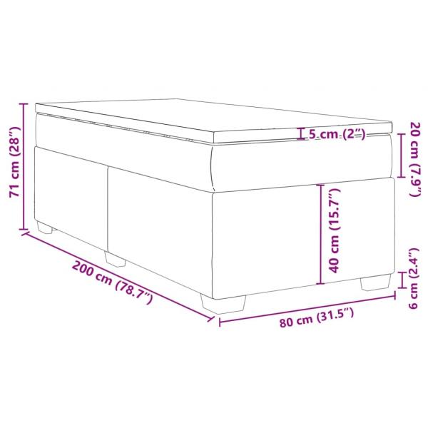 Boxspringbett mit Matratze Schwarz 80x200 cm Stoff
