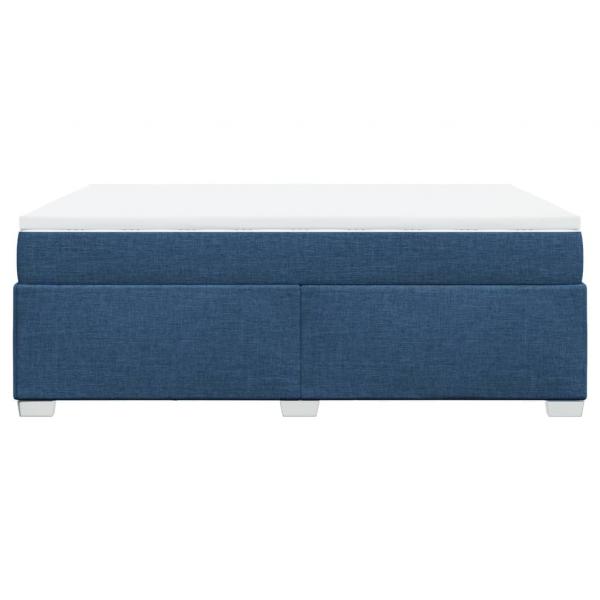 Boxspringbett mit Matratze Blau 140x190 cm Stoff
