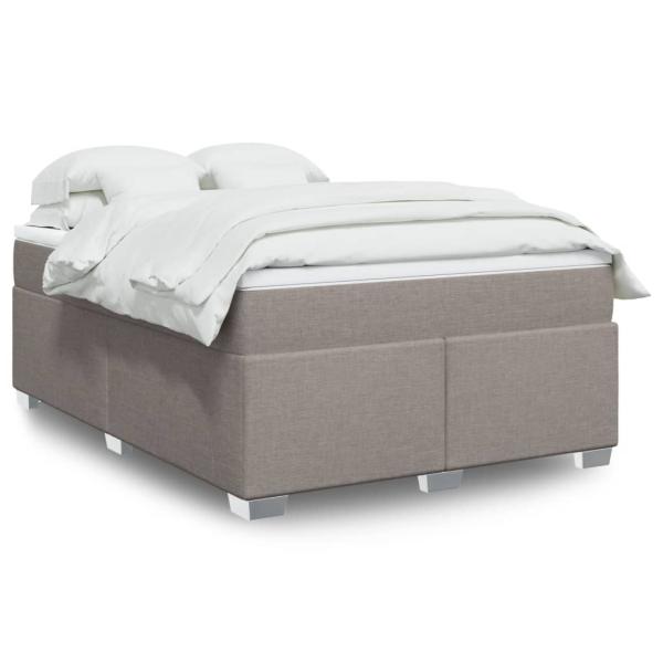 ARDEBO.de - Boxspringbett mit Matratze Taupe 140x190 cm Stoff