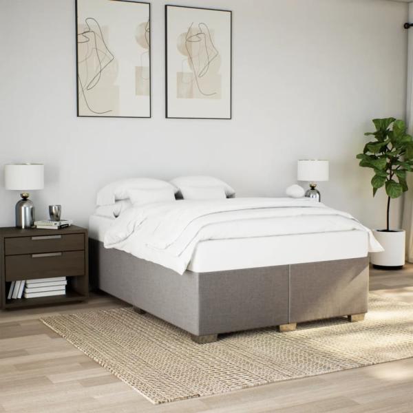 Boxspringbett mit Matratze Taupe 140x190 cm Stoff