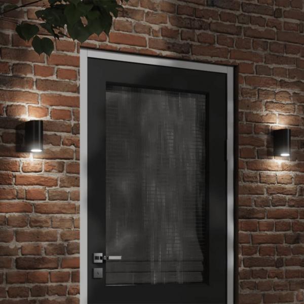 ARDEBO.de - Außenwandleuchten 2 Stk. Schwarz Aluminiumdruckguss
