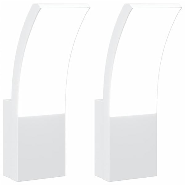 LED-Außenwandleuchten 2 Stk. Weiß Aluminiumdruckguss