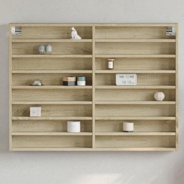 ARDEBO.de - Vitrinenschrank Sonoma-Eiche 100x8,5x75 cm Holzwerkstoff