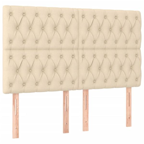 Boxspringbett mit Matratze Creme 160x200 cm Stoff