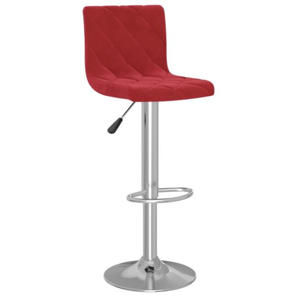 Barhocker 2 Stk. Weinrot Samt 