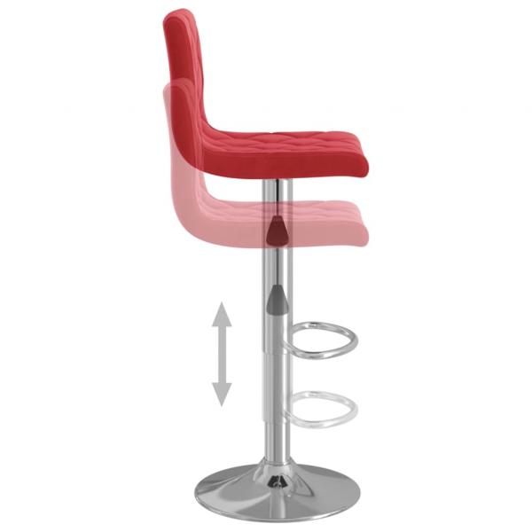 Barhocker 2 Stk. Weinrot Samt 