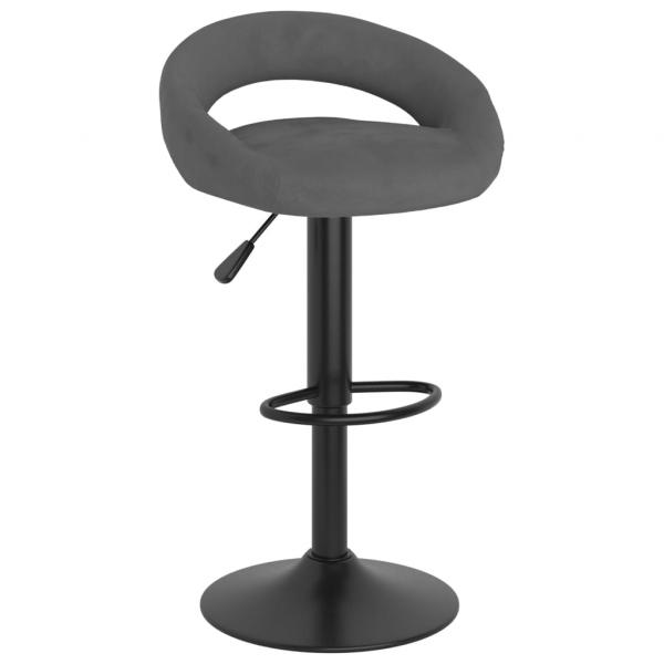 Barhocker 2 Stk. Dunkelgrau Samt 