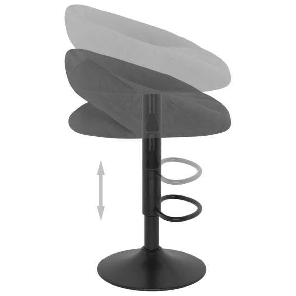 Barhocker 2 Stk. Dunkelgrau Samt 