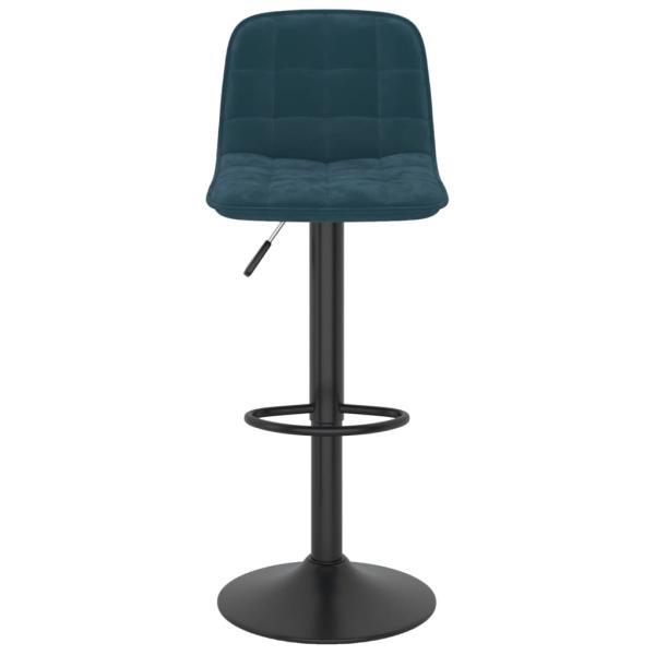 Barhocker 2 Stk. Blau Samt 