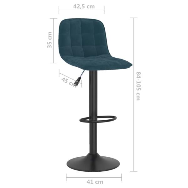 Barhocker 2 Stk. Blau Samt 