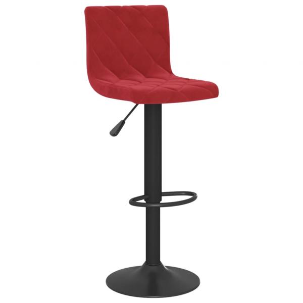 Barhocker 2 Stk. Weinrot Samt 