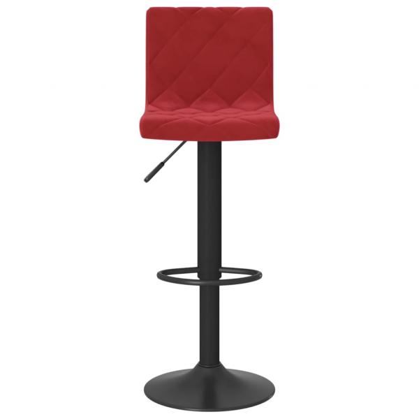 Barhocker 2 Stk. Weinrot Samt 