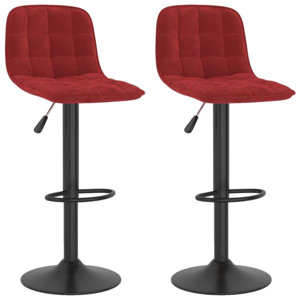 Barhocker 2 Stk. Weinrot Samt 