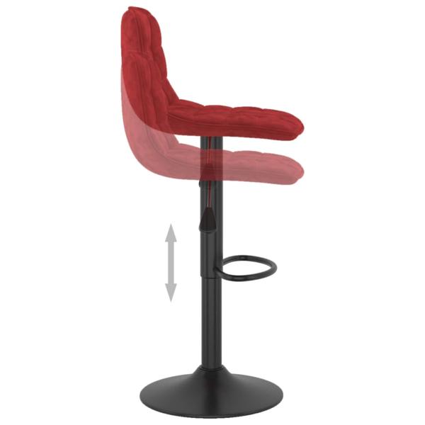 Barhocker 2 Stk. Weinrot Samt 
