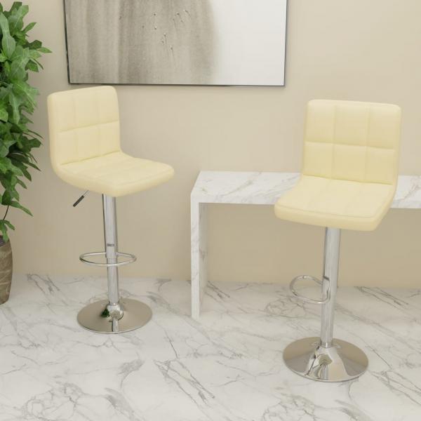 ARDEBO.de - Barhocker 2 Stk. Creme Stoff