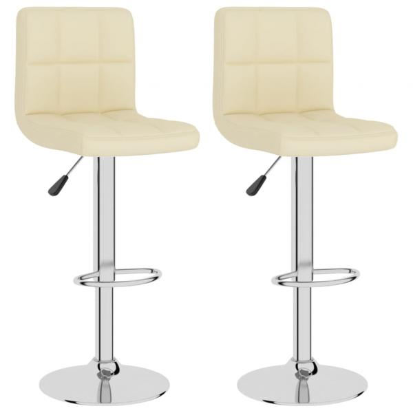Barhocker 2 Stk. Creme Stoff