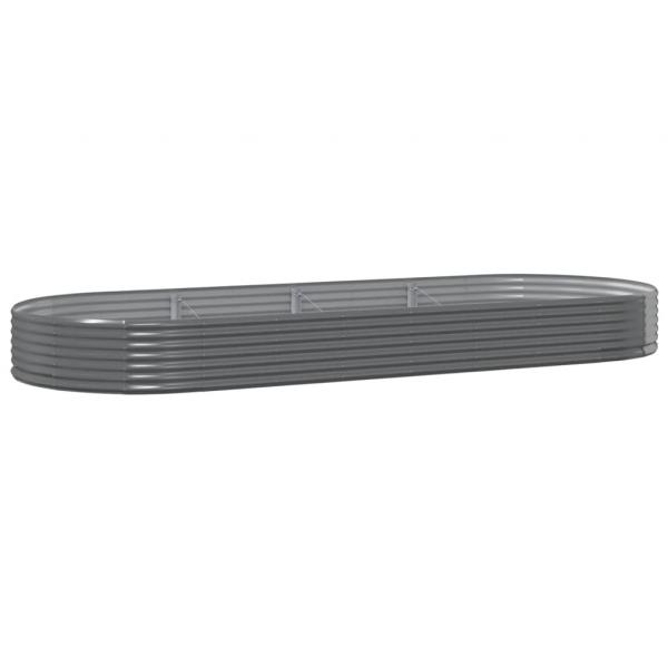Hochbeet Pulverbeschichteter Stahl 373x140x36 cm Grau