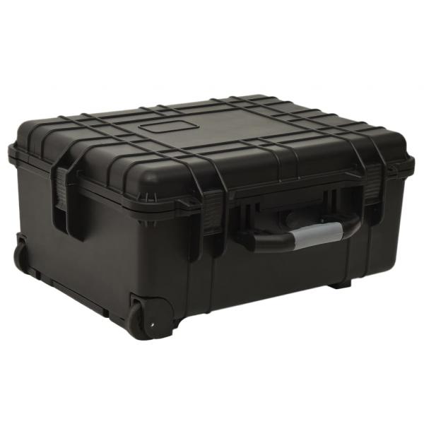 ARDEBO.de - Flugkoffer mit Rollen Schwarz 58x45x27 cm PP