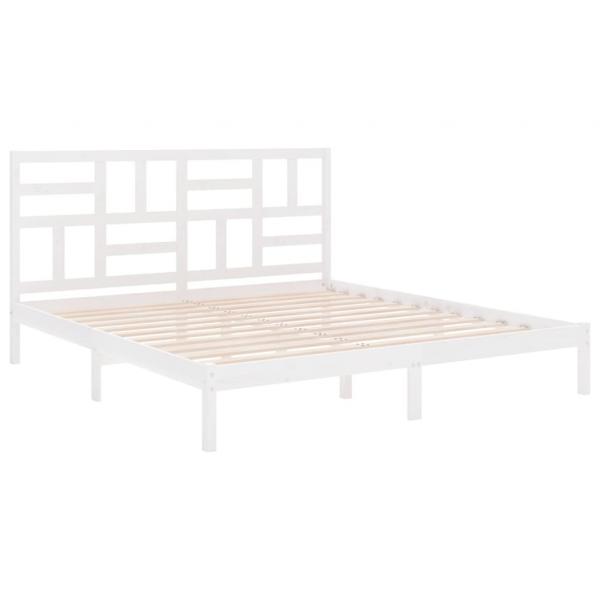 Massivholzbett Weiß 200x200 cm