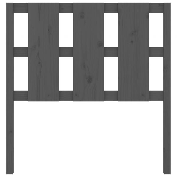 Bett-Kopfteil Grau 105,5x4x100 cm Massivholz Kiefer