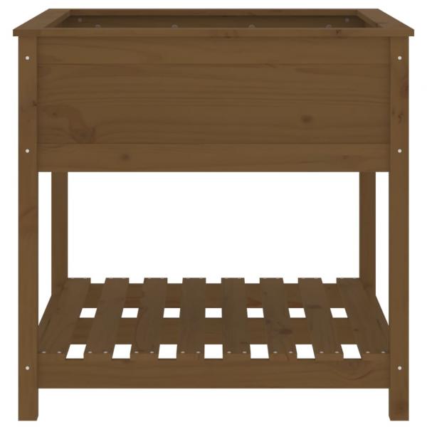 Pflanzkübel mit Ablage Honigbraun 82,5x82,5x81 cm Kiefernholz