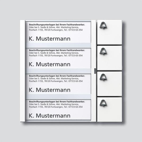 ARDEBO.de Siedle Vario BTM 650-04 W Bus-Tasten-Modul, weiß (200035740-00)