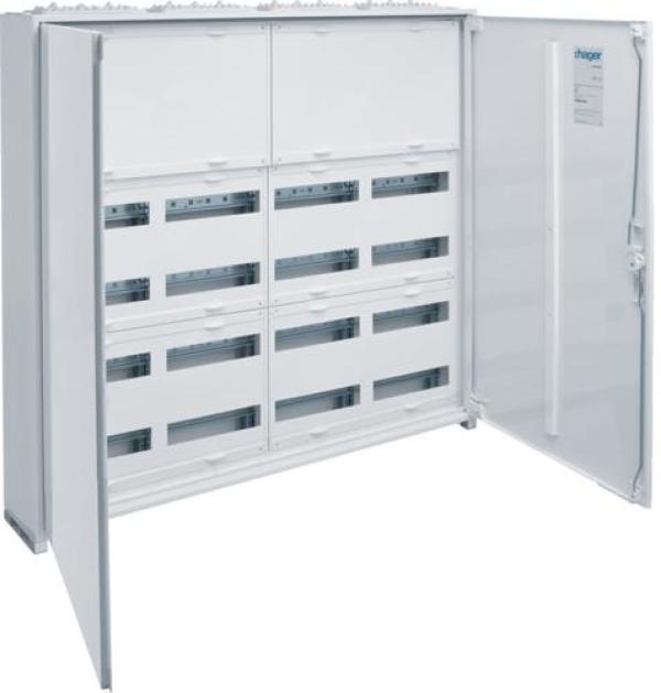 ARDEBO.de Hager FWB64N Feldverteiler AP, univers, IP44, SKII, 192PLE, 4x6 Reihen, Hutschienen-Abstand 150mm, 950x1050x161mm