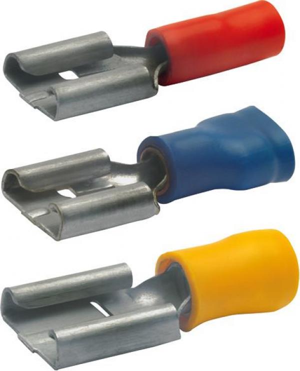 ARDEBO.de Klauke 750 Flachsteckhülsen isoliert, 4-6 mm², gelb, 100 Stck.