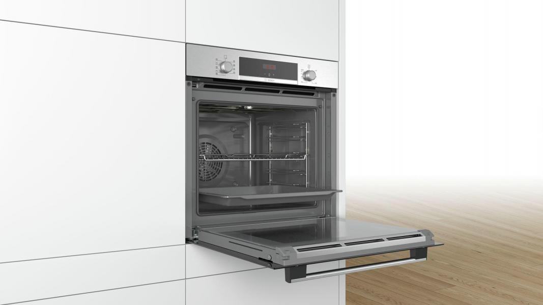 Bosch HBA573BS1 Serie 4 EEK: A Einbaubackofen, 60cm breit, 71 Liter, AutoPilot 10, 3D Heißluft, edelstahl