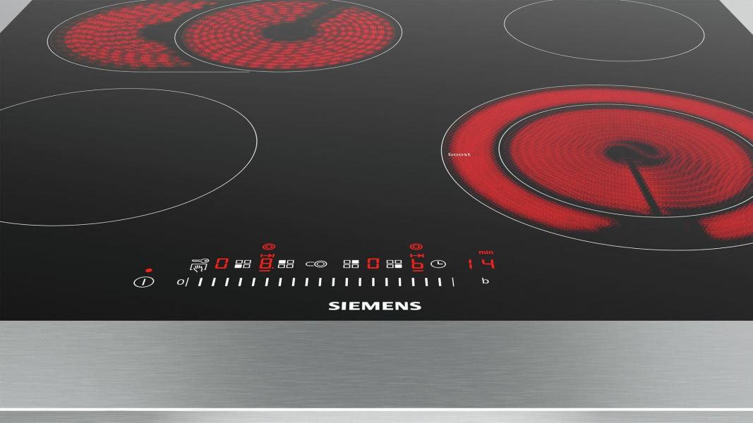 Siemens ET601FNP1E iQ300 Autarkes Glaskeramik Kochfeld, Glaskeramik, 57,2 cm breit, touchSlider, Kindersicherung, schwarz