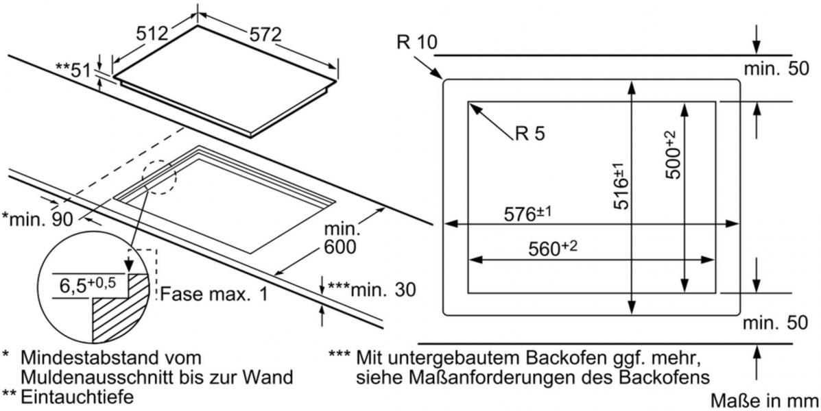 Siemens ET601FNP1E iQ300 Autarkes Glaskeramik Kochfeld, Glaskeramik, 57,2 cm breit, touchSlider, Kindersicherung, schwarz