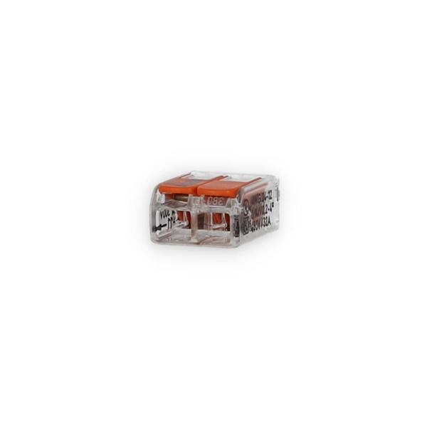 Wago 221-412 Compact-Verbindungsklemme, 2 Klemmstellen, transparent (Inhalt: 100 Stk.)