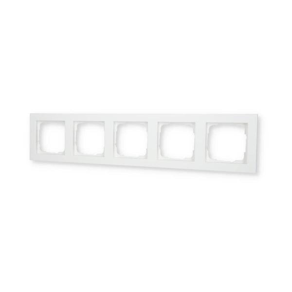 Gira 021522 Abdeckrahmen, 5fach, System 55 E2, reinweiß seidenmatt