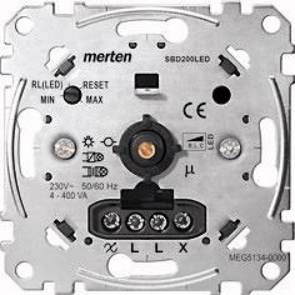ARDEBO.de Merten Universal-Drehdimmer-Einsatz für LED-Lampen, AC 230 V~, 50 Hz (MEG5134-0000)