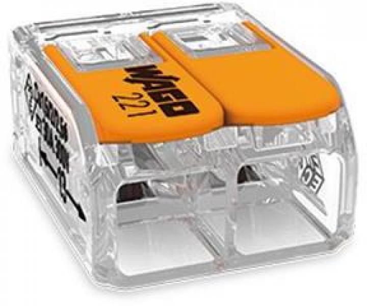 ARDEBO.de Wago 221-612 2 Leiter COMPACT Verbindungsklemme, 0,5-6 mm², transparent
