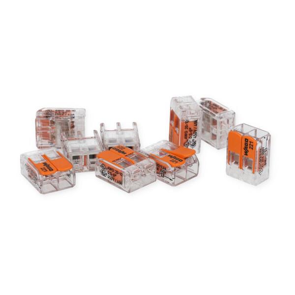 Wago 221-612 2 Leiter COMPACT Verbindungsklemme, 0,5-6 mm², transparent