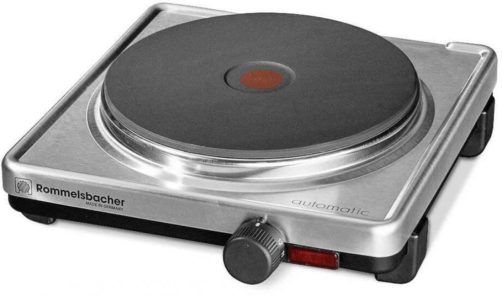 ARDEBO.de Rommelsbacher AK2099/E Einzelkochplatte, 2000W, Gussheizplatte, stufenlose Temperaturregelung, Edelstahl