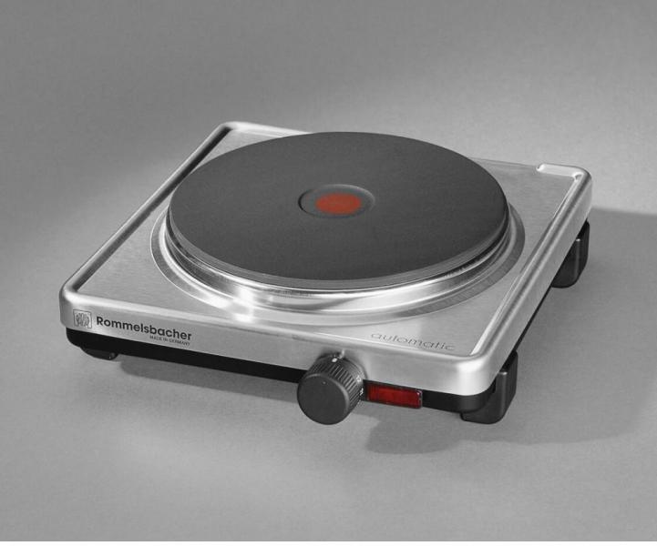 Rommelsbacher AK2099/E Einzelkochplatte, 2000W, Gussheizplatte, stufenlose Temperaturregelung, Edelstahl
