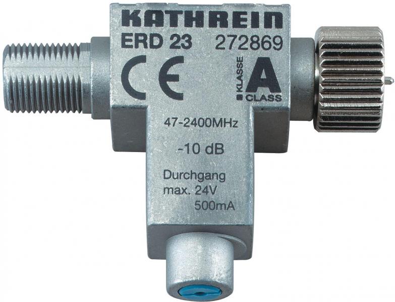 ARDEBO.de Kathrein ERD23 Dämpfungssteller F, 47-2400 MHz, DC-Durchgang, Einstellbereich: 0,5-10 dB, Schirmklasse A